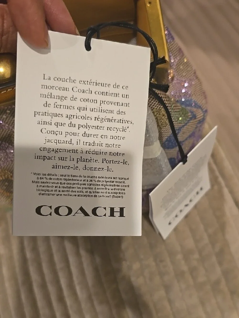 Authentic Coach Iridescent Multicolor Hexagon Clutch with Gold Trim - Picture 4 of 12